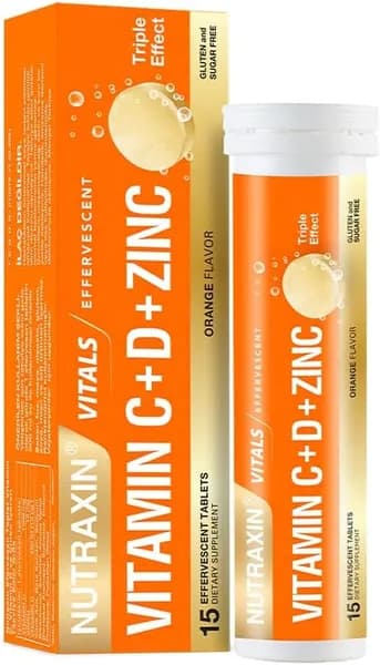 Nutraxin Витамин C-D-Цинк 15 шипучих таблеток, пищевая добавка