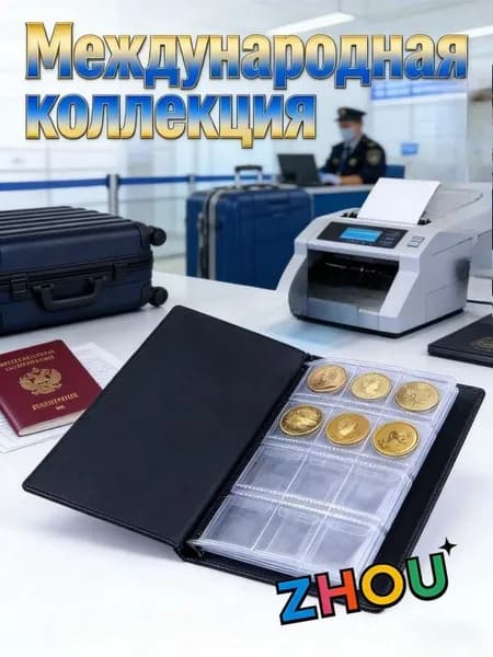 Альбом Для Монет, Прозрачные Карманы, 120 Отделений, Универсальный, Для Коллекции, 1 Шт