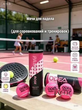 Теннисные мячи для падел-тенниса PADELROSE, набор 3 шт. - Высокоэластичные и износостойкие мячи для профессиональных тренировок и соревнований