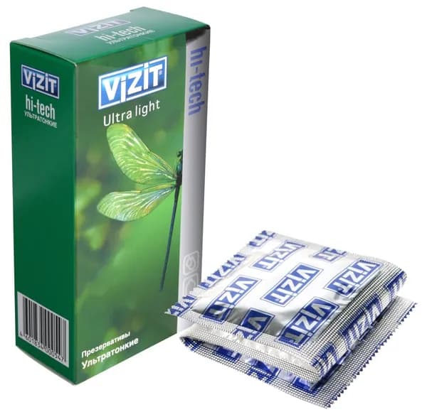 Презервативы VIZIT Hi-tech ULTRA LIGHT ультратонкие, 12 шт., vizit-16532