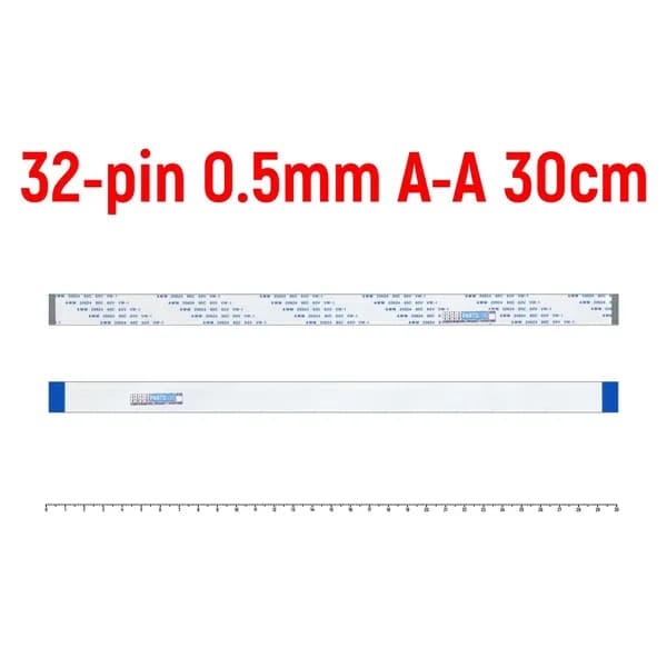 Шлейф FFC 32-pin Шаг 0.5mm Длина 30cm Прямой A-A AWM 20624 80C 60V VW-1