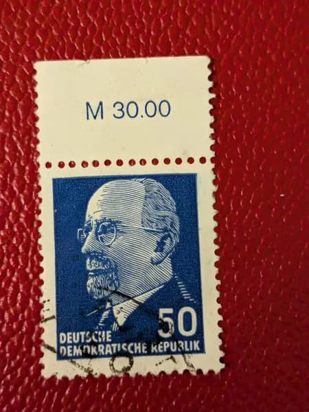 Марки Германия (ГДР) 1963. "Председатель Государственного совета Вальтер Ульбрихт" - из серии с цифровым полями. Гашение - См. фото. MNH. Редкость