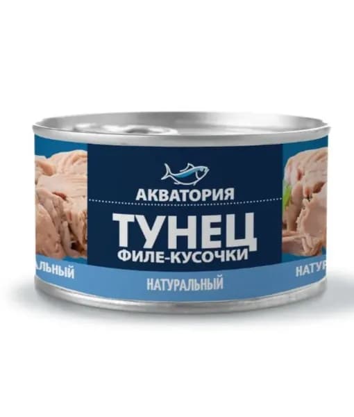 Акватория Тунец в собственном соку, кусочками, 185 г
