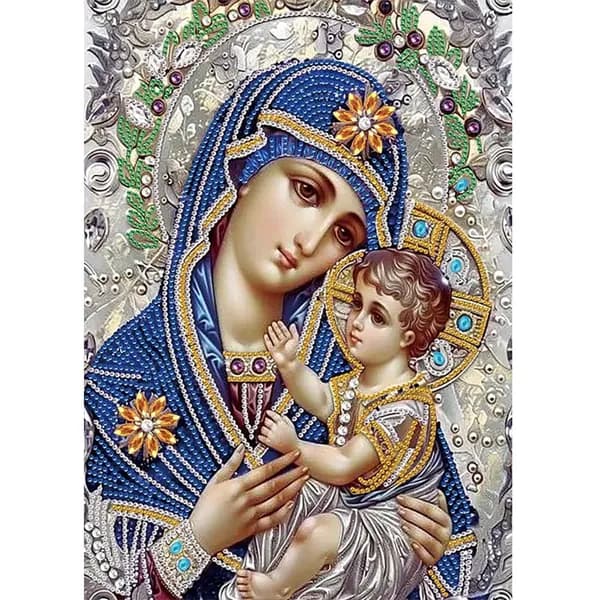 Частичная алмазная вышивка Дева Мария , 30 40 см, из смолы