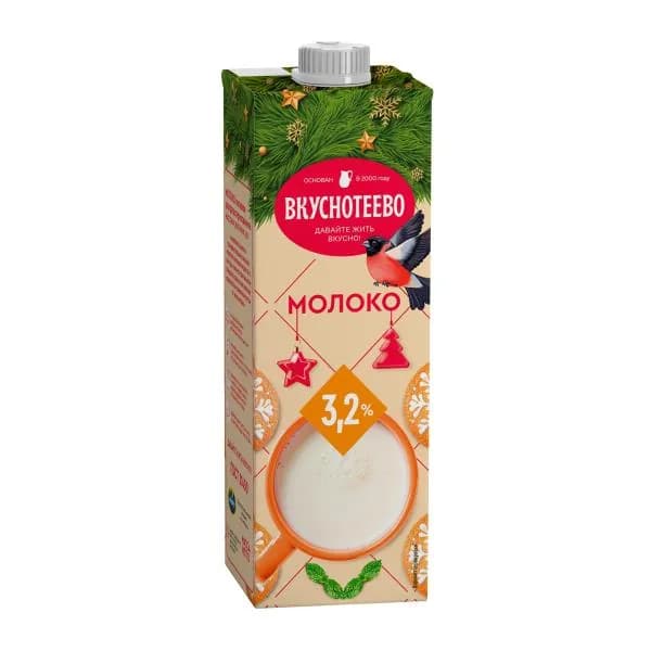 Молоко Вкуснотеево ультрапастеризованное 3.2% 950мл