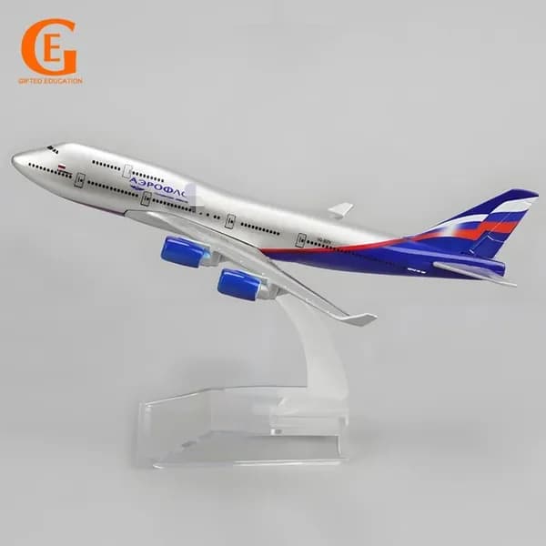 Модель Самолета Боинг 747 Аэрофлот С Подставкой, Aeroflot Boeing 747, Российская Авиация, Коллекция Для Любителей Авиации