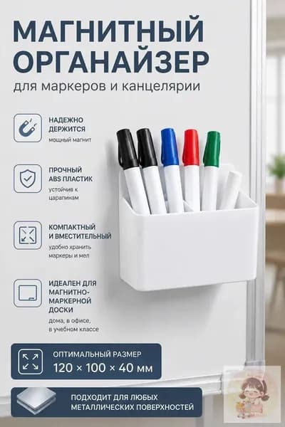 Магнитная подставка для ручек и канцелярии, настенный органайзер для рабочего стола, держатель для ручек и аксессуаров