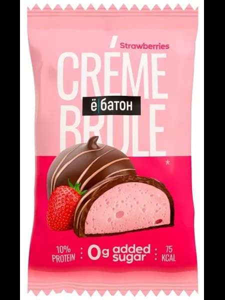 Десерт протеиновый Ёбатон Creme Brule клубника, 35