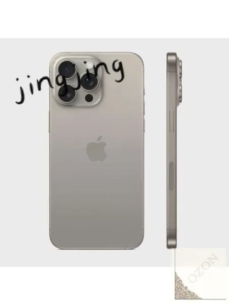 Муляж iPhone 15 Pro Natural Titanium / Макет-копия смартфона Айфон 15 Про натуральный титан / Образец для витрины iPhone 15 Pro натуральный титан