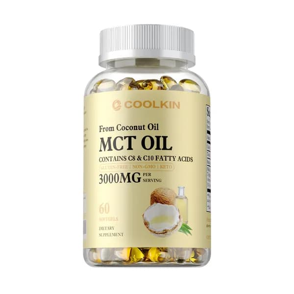 Капсулы с чистым натуральным маслом MCT, богатым жирными кислотами, 3000 мг, кетогенное топливо, для похудения, подходят для взрослых.