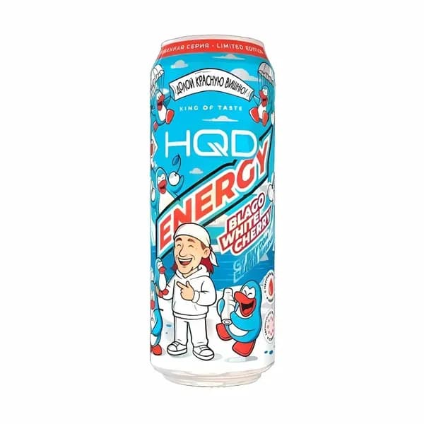 HQD Energy Энергетический напиток 450 мл - со вкусом белой вишни