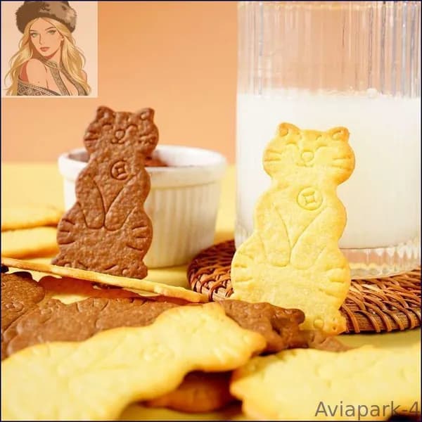 Печенье в форме котят два вкуса (сливочный, кофейный), заказ по 12 упаковок, рассыпчатый десерт к чаю и кофе