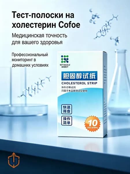 10 полосок Cofoe Тест-полоски для определения уровня холестерина