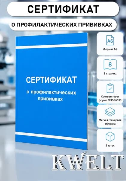 Kwelt Сертификат прививок A6, 5 шт., листов: 4
