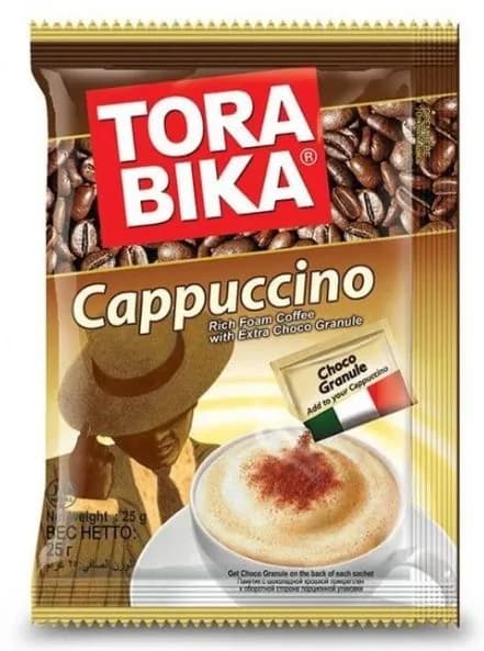 Torabika Напиток кофейный растворимый Cappuccino, с дополнительным пакетиком шоколадной крошки, 25,5 гр, 20 шт