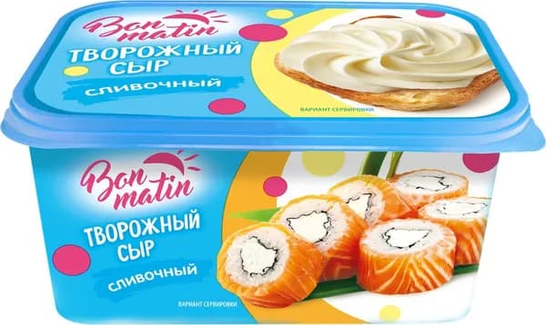 Сыр творожный BON MATIN Сливочный 30%, без змж 380г, 2 шт.