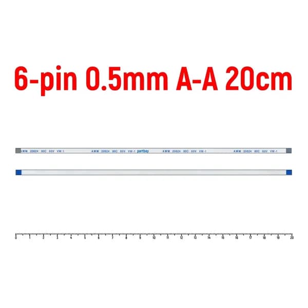 Шлейф кнопки включения для ноутбука Asus K55VJ FFC 6-pin Шаг 0.5mm Длина 20cm Прямой A-A AWM 20624 80C 60V VW-1