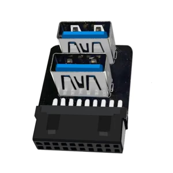 Двухпортовый адаптер USB3.0 90 градусов 19PIN для расширения материнской платы типа A гибкости