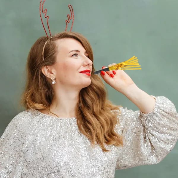 Новогодние Свистки, Праздничное Украшение, Бумага, Черный, 12шт