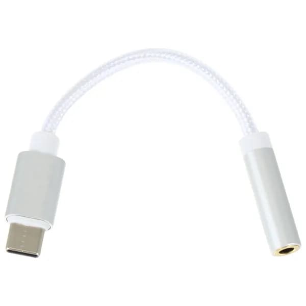 Переходник на наушники usb type-c с алюминиевым корпусом и кабелем из нейлона для телефона