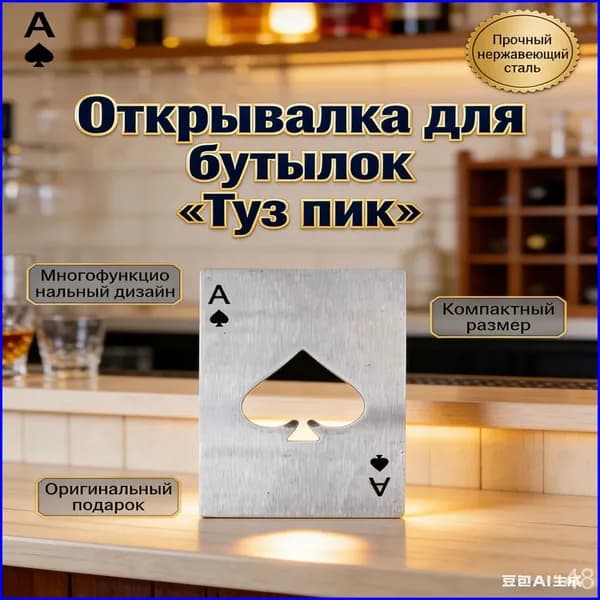 Открывалка 85 см нержавеющая сталь 1 шт серебристый, серый металлик
