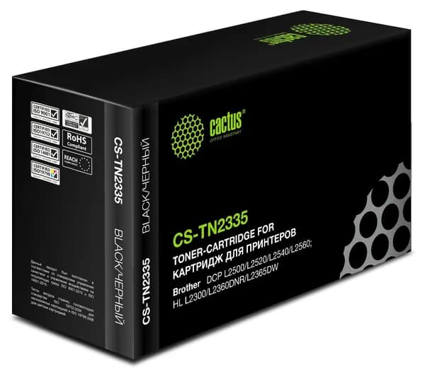 Картридж Cactus CS-TN2335, черный, 1200 страниц, совместимый для Brother DCP L2500/L2520/L2540/L2560