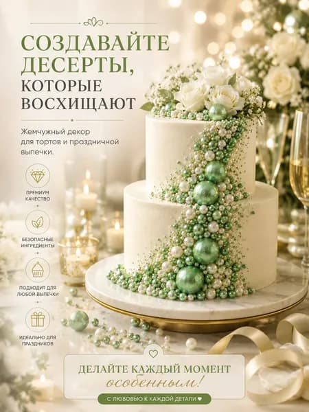 Посыпка кондитерская для торта, 50 г