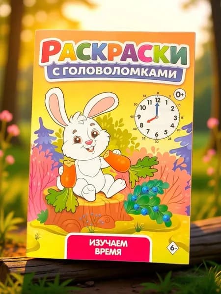 Раскраска с головоломками. Изучаем время.