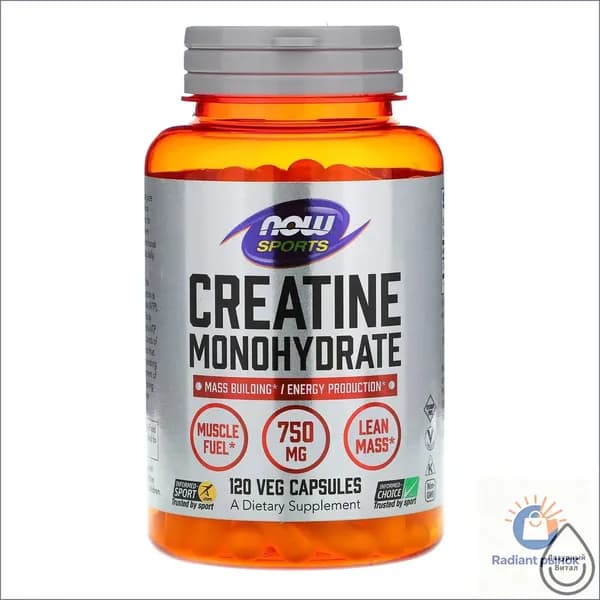 Креатин моногидрат NOW Creatine Monohydrate 750 мг 120 растительных капсул