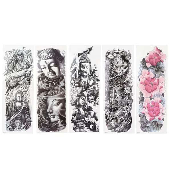 5 Sheet Portable Men Women Waterproof Arm Tattoo Sticker Full Arm Temporary Tattoo Sticker 5 листов,
