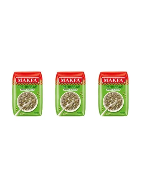 Makfa Крупа гречневая ядрица зеленая, 450 г, 3 шт