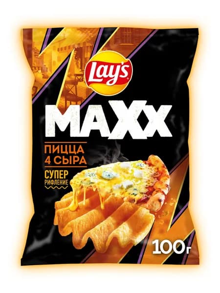 Картофельные чипсы Lay's Maxх Пицца 4 сыра 110г