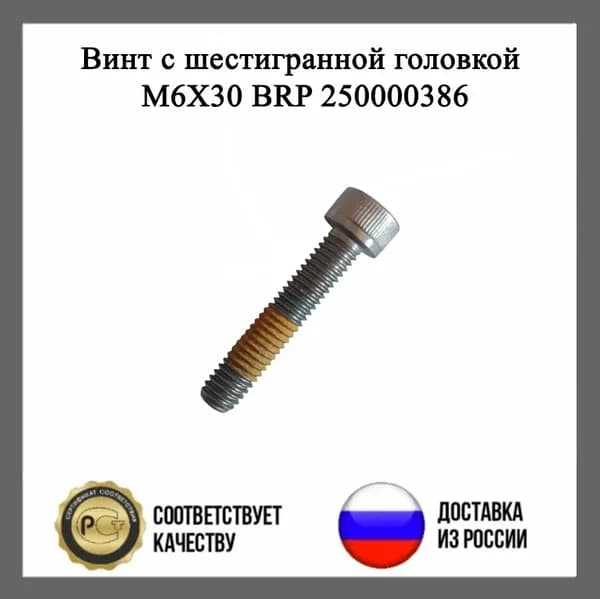 Винт с шестигранной головкой M6X30 BRP 250000386