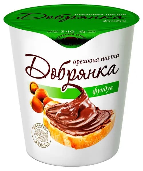 Паста ореховая АККОНД Добрянка с фундуком, 340 г