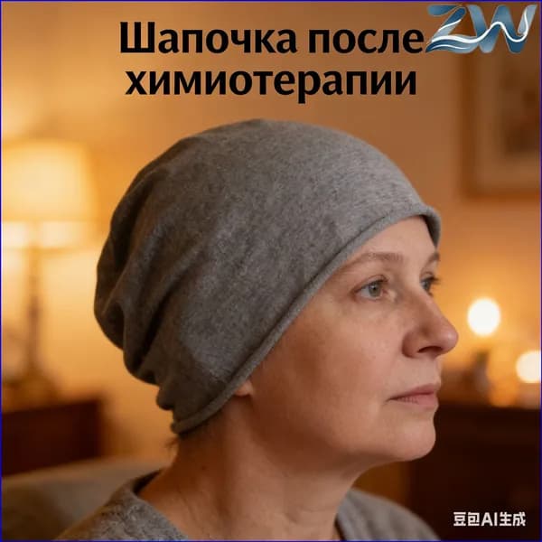 Шапочка после химиотерапииГоловной убор после химиотерапии "Комфорт", однослойная, тонкая, трикотажная шапка для онкопациентов, при выпадении волос и алопеции