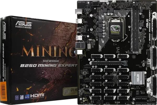 Asus B250 Mining Expert Socket 1151v1 материнская плата для майнинга! - 18 слотов PCI-E Box Retail. Товар уцененный