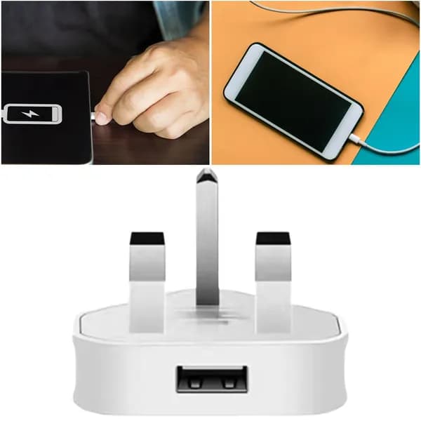 Умное зарядное устройство с британской вилкой, 1 USB, 5 В/3,1 А, белое