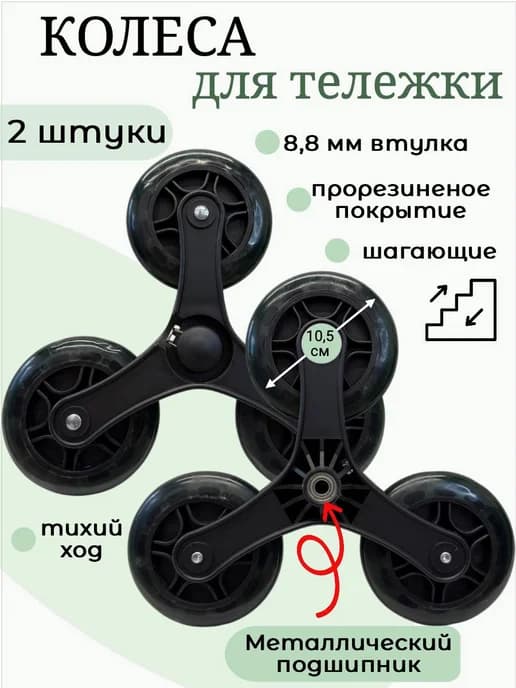 Колеса для сумки-тележки трехколесные