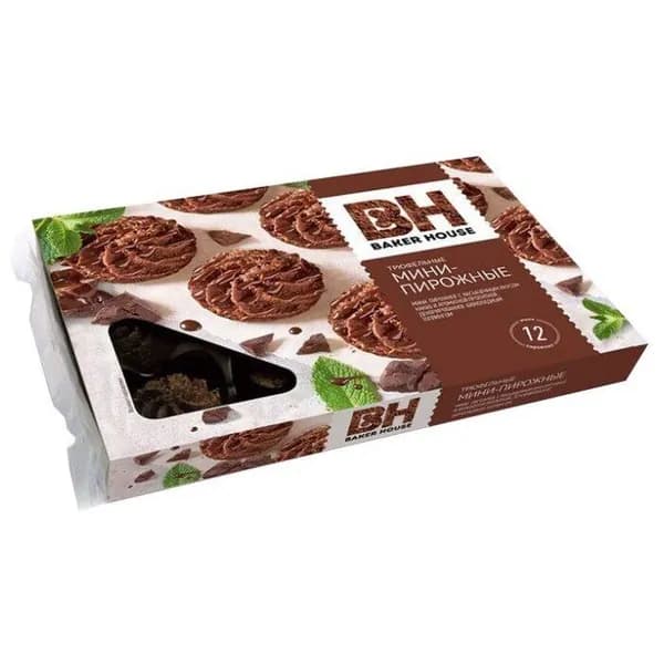 Baker House Мини-пирожные, крошковые, Трюфель, 12 штук в упаковке, 240 гр.