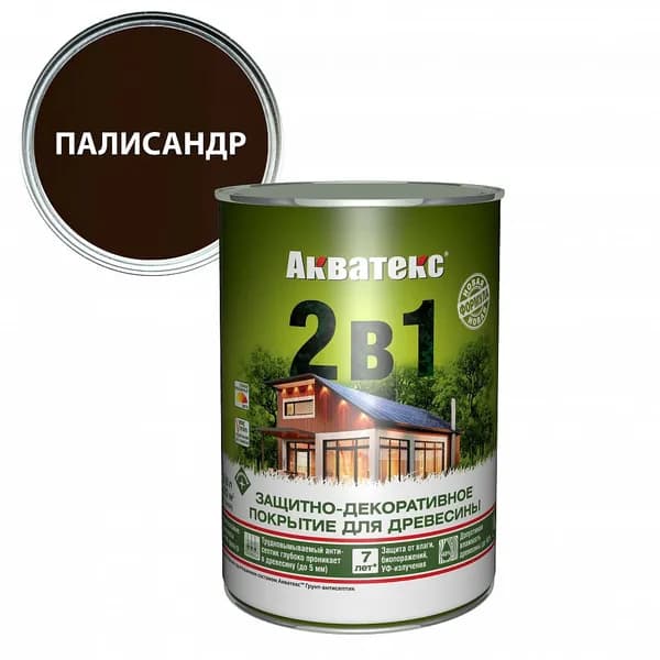 Защитно-декоративное покрытие для древесины Акватекс 0,8 л палисандр
