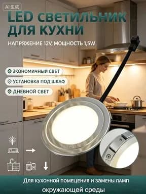 Светодиодная лампа 12 В для вытяжки; подходит для кухни