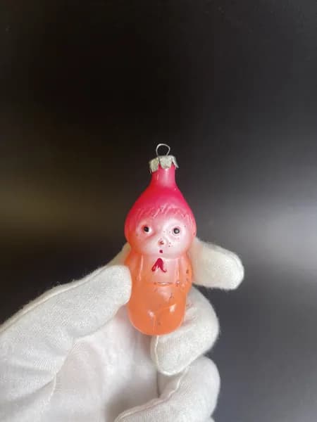 Ёлочная игрушка "Чипполино" из сказки, винтаж, стекло, СССР 1960-1980 гг