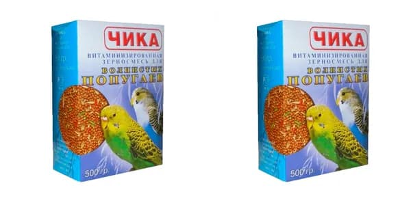 Чика Корм для волнистых попугаев, Витаминизированная зерносмесь, 500 г., 2 шт.