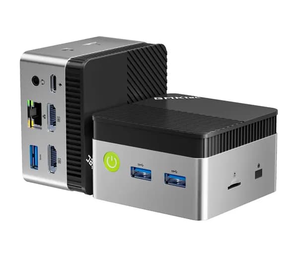GMKtec Мини-ПК (Intel Celeron N5095, RAM 8 ГБ, SSD 128 ГБ, Intel UHD Graphics, Windows 11 Pro), NucBox G5S, темно-зеленый, черный