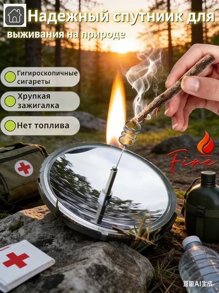 Экологический солнечный огниво для кемпинга и выживания