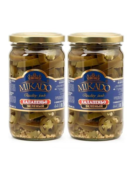 Перец Халапеньо Зеленый резаный "MIKADO" 2 баночки по 330 г
