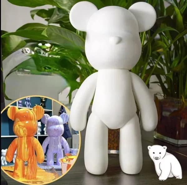 Фигурка для творчества Игрушка Медведь BearBrick 23 см (Без красок) для детей и взрослых, краски флюид арт, раскраска, подарок