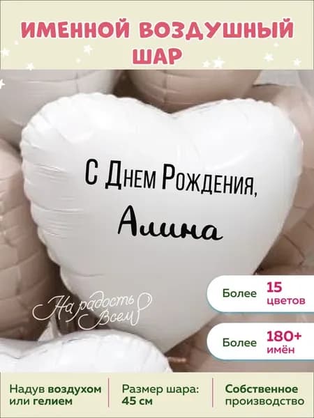 Именной воздушный шар Алина, Алиночка
