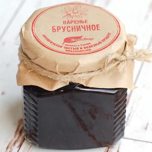 Варенье из брусники / брусничное варенье 250мл/330гр, "Экосбор" 1шт.
