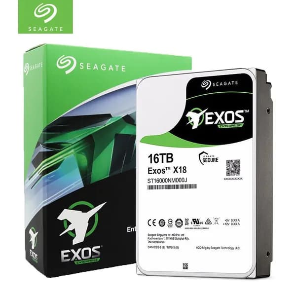 Жесткий диск Seagate Exos X18 16 ТБ(ST16000NM000J), SATA, корпоративный, для серверов и систем хранения